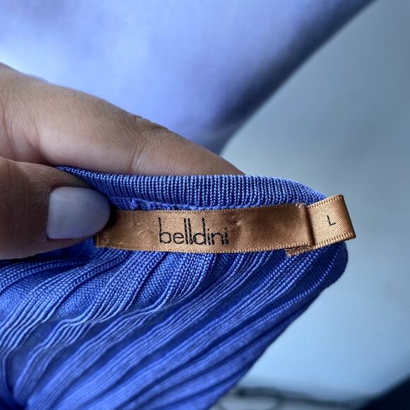 Blue Vintage Belldini Long Sleeve Button Down Stretch Cable Knit Cardigan - Picture 6 of 6